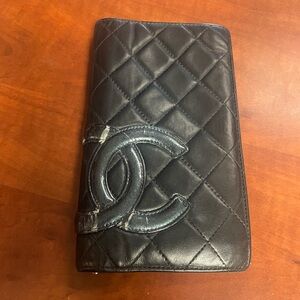 CHANEL Black Cambon Quilted Wallet
